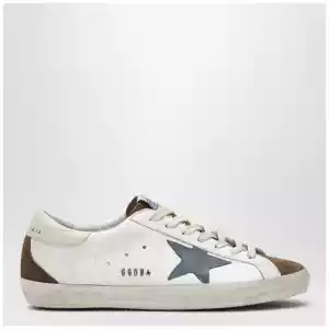 Golden Goose Super-Star sneakers in white/brown/denim blue/cream