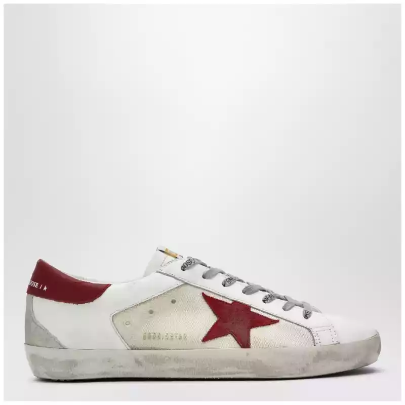 Golden Goose Super-Star sneakers in beige/white/red