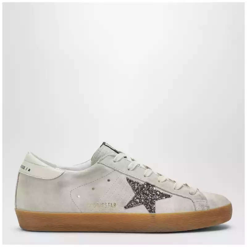 Golden Goose Super-Star sneakers in pearl with glitter star