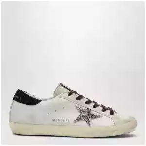 Golden Goose Super-Star sneakers in white with animal-print star
