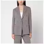 Golden Goose Light brown double-breasted jacket in chevron wool blend