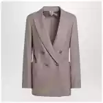 Max Mara Double-breasted cashmere jacket in dove color