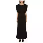 Jil Sander Long dress with black ruffles