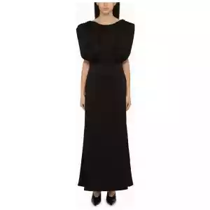 Jil Sander Long dress with black ruffles
