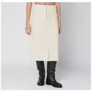 Jil Sander Vanilla-coloured wool skirt