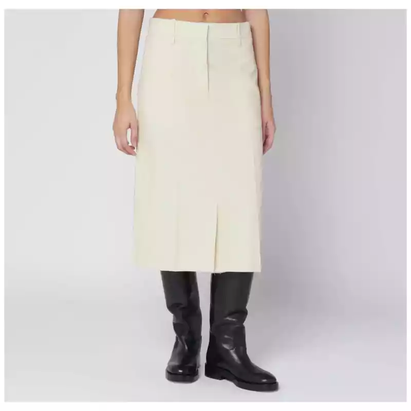 Jil Sander Vanilla-coloured wool skirt