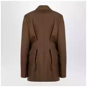 Jil Sander Brown wool double-breasted jacket