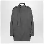 Jil Sander Grey wool shirt with scarf