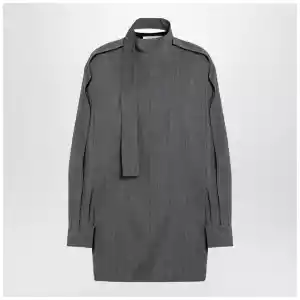 Jil Sander Grey wool shirt with scarf