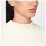 Jil Sander White ribbed crewneck sweater