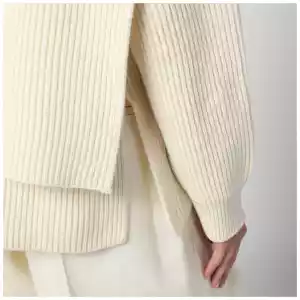 Jil Sander Ivory sweater in wool with scarf