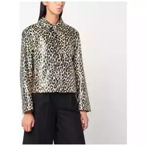 Jil Sander Leopard print jacket in coated fabric