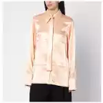 Jil Sander Shirt with pink tie in shiny viscose blend