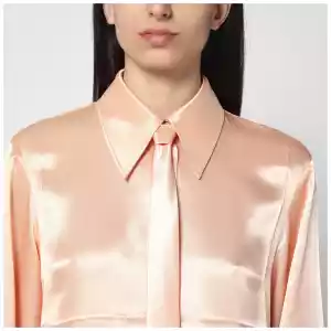 Jil Sander Shirt with pink tie in shiny viscose blend