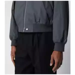 Jil Sander Grey cotton zip-up bomber jacket