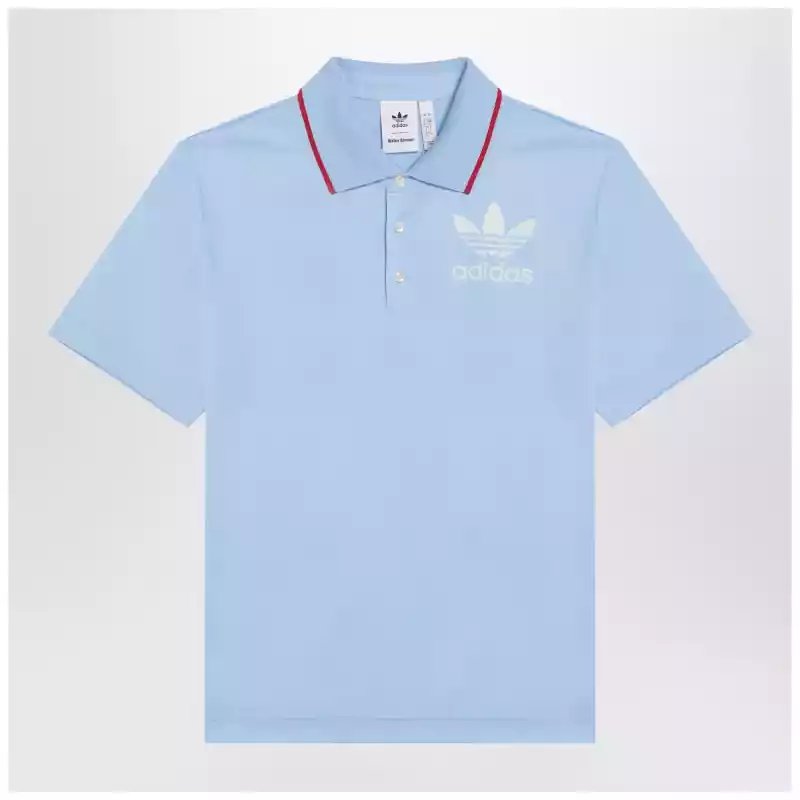 adidas by Wales Bonner Light blue polo shirt with logo