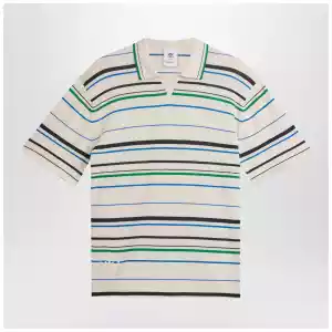adidas by Wales Bonner White striped polo shirt in cotton blend
