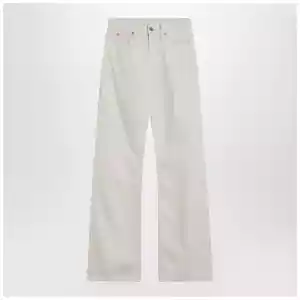 Calvin Klein Relaxed Flared beige jeans in linen blend