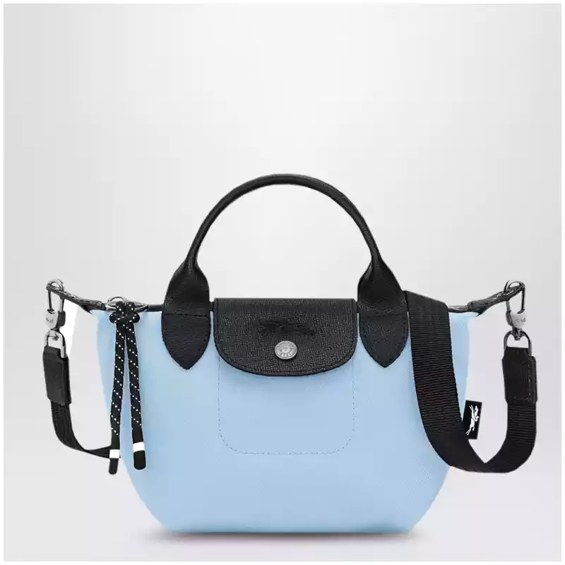 Longchamp XS Le Pliage Energy bag with handle in recycled canvas in Sky blue