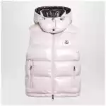 Moncler Niverolle short down vest in nylon, pink