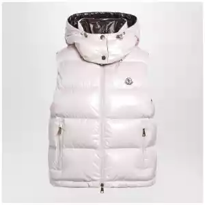 Moncler Niverolle short down vest in nylon, pink