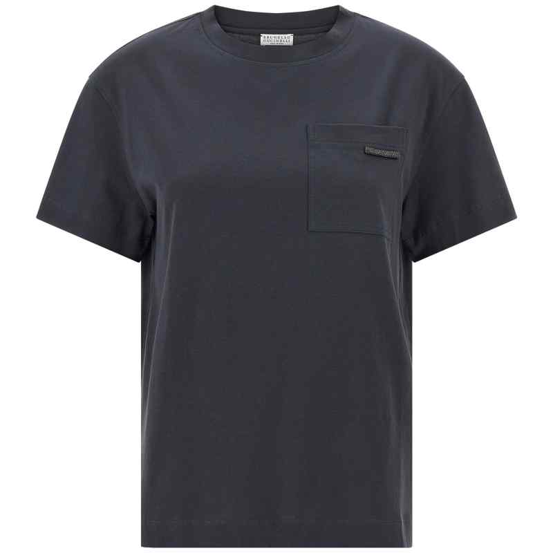 Brunello Cucinelli Shiny Tab T-shirt