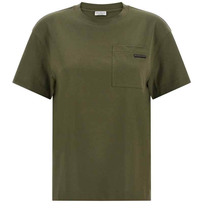 Brunello Cucinelli Shiny Tab T-shirt