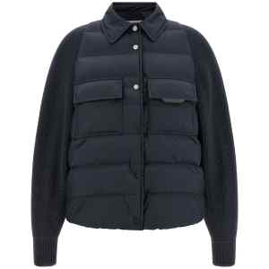Brunello Cucinelli Shiny Flap Detail Down Jacket