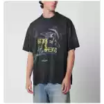 Represent Black faded T-shirt with Eagle logo print