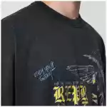 Represent Black faded T-shirt with Eagle logo print