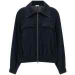 Brunello Cucinelli Shiny Zipper Pull Sweatshirt