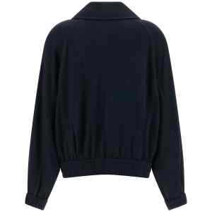 Brunello Cucinelli Shiny Zipper Pull Sweatshirt