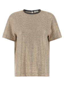 Brunello Cucinelli Shiny Collar Detail T-shirt