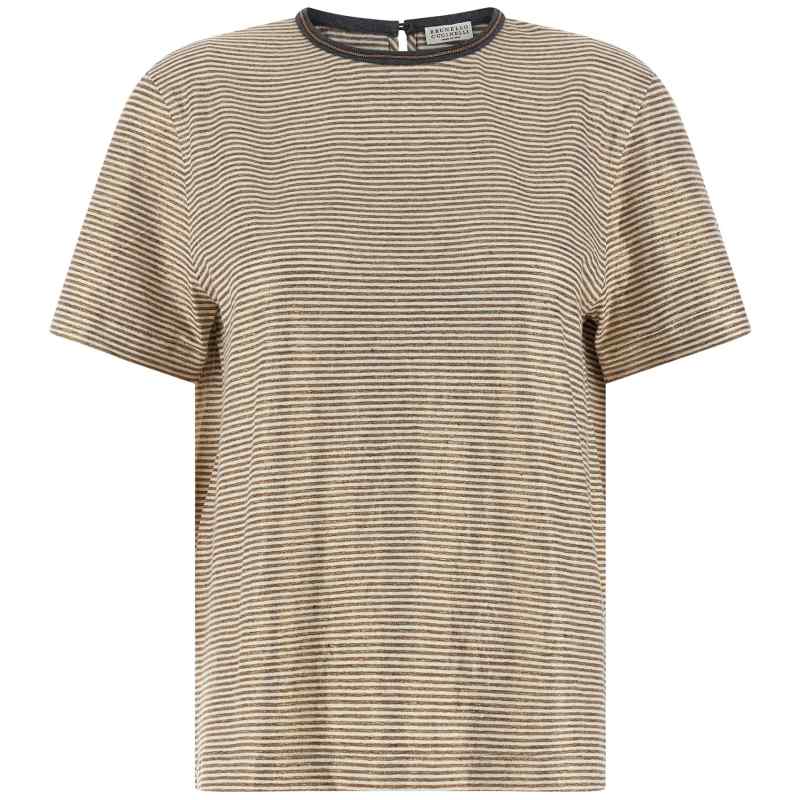 Brunello Cucinelli Shiny Collar Detail T-shirt