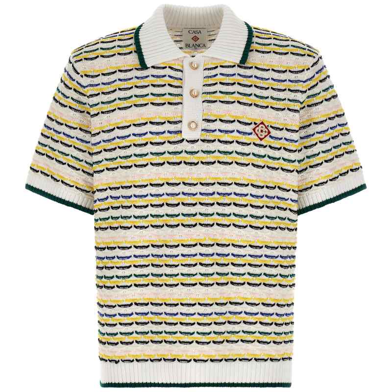 Casablanca Tuck Stitch Polo Shirt