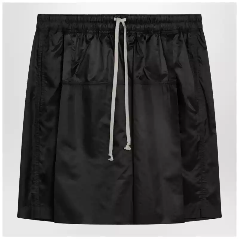 Moncler + Rick Owens Black drawstring kilt Shorts