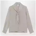 Max Mara Rock beige silk blouse with scarf