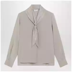 Max Mara Rock beige silk blouse with scarf