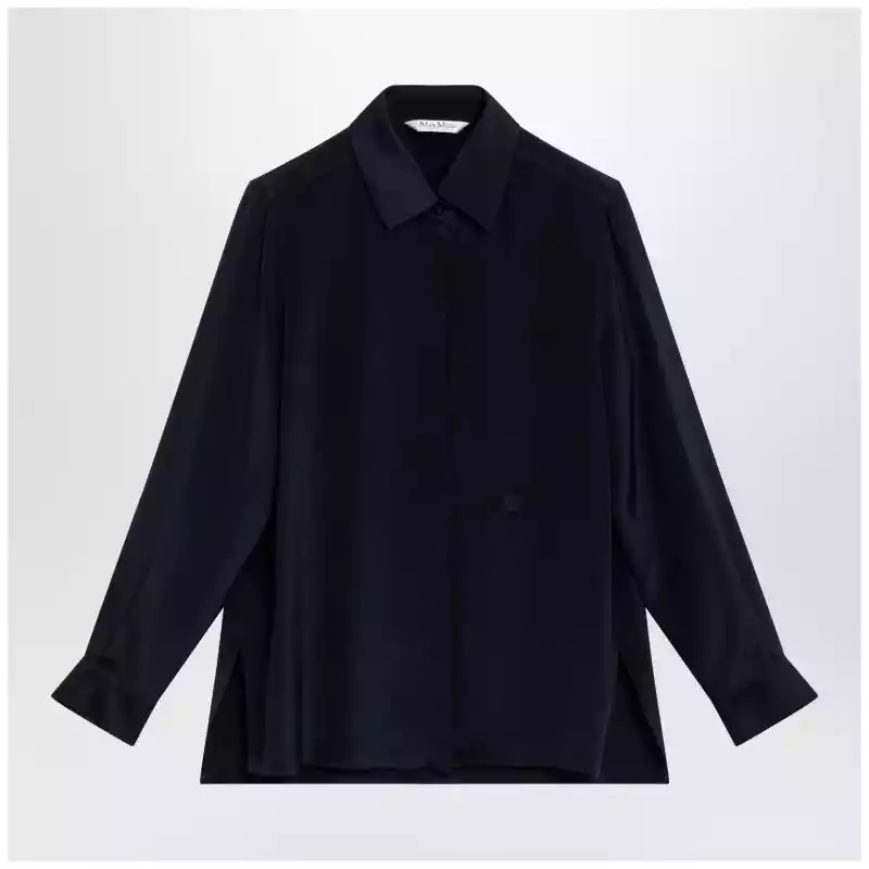 Max Mara Navy blue silk shirt