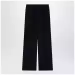 Max Mara Navy blue silk relaxed trousers