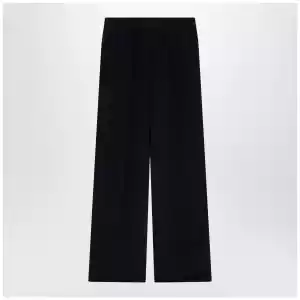 Max Mara Navy blue silk relaxed trousers