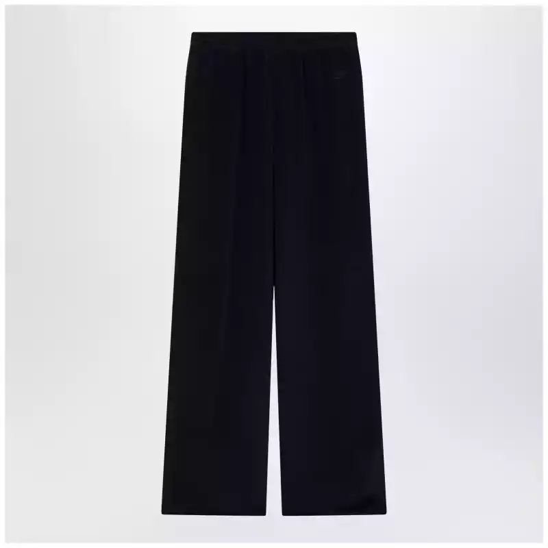 Max Mara Navy blue silk relaxed trousers