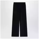 Max Mara Navy blue silk relaxed trousers