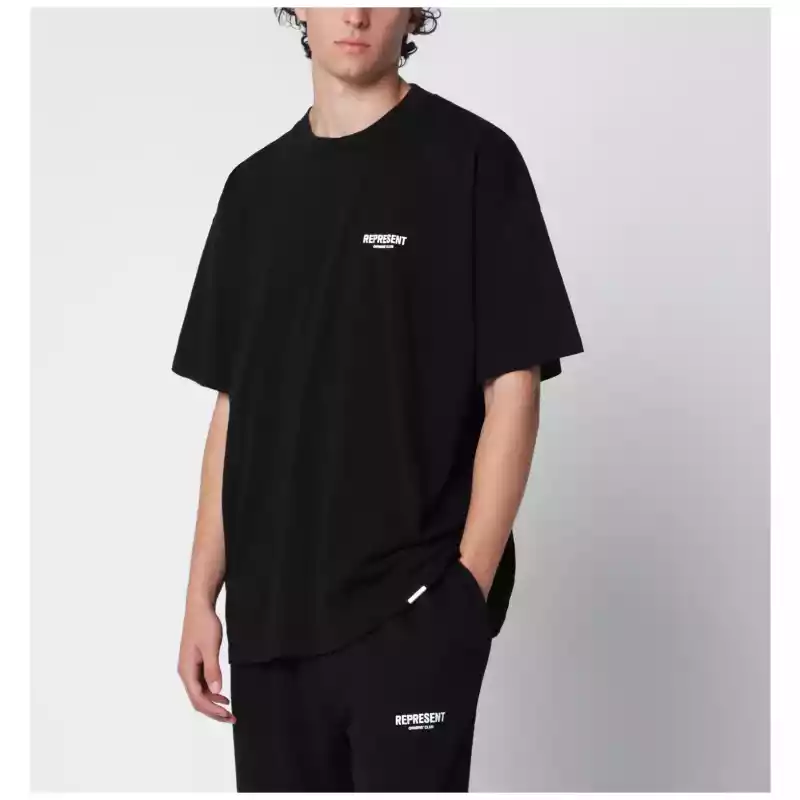 Represent Black cotton T-shirt with logo