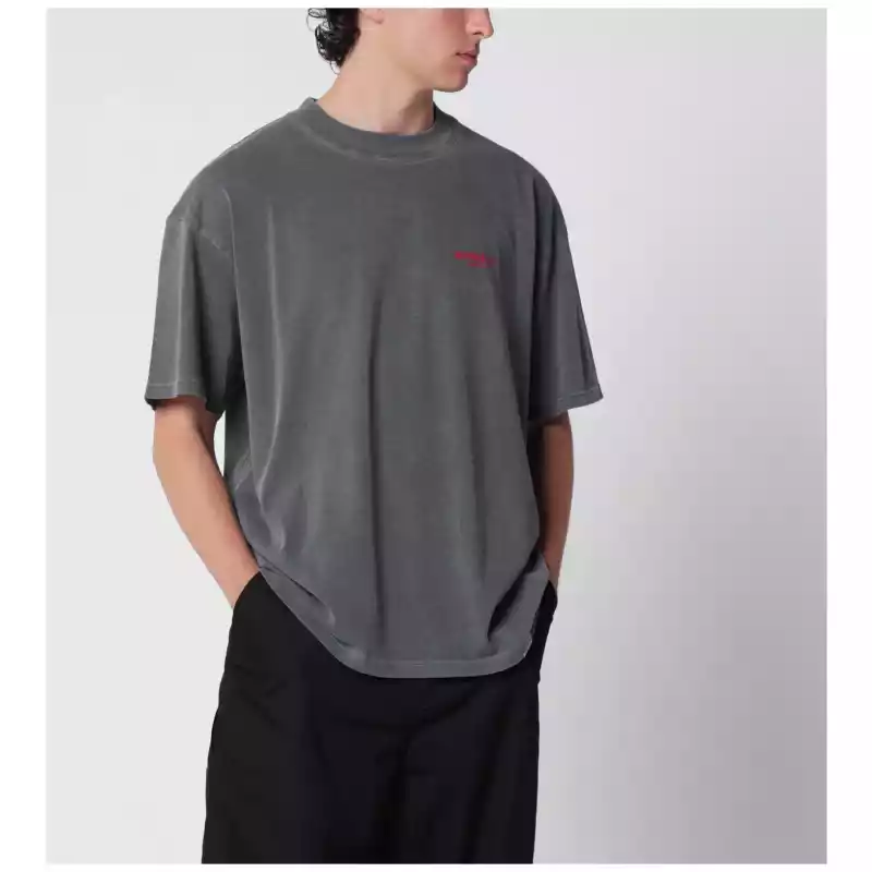 Represent Washed black cotton T-shirt with logo