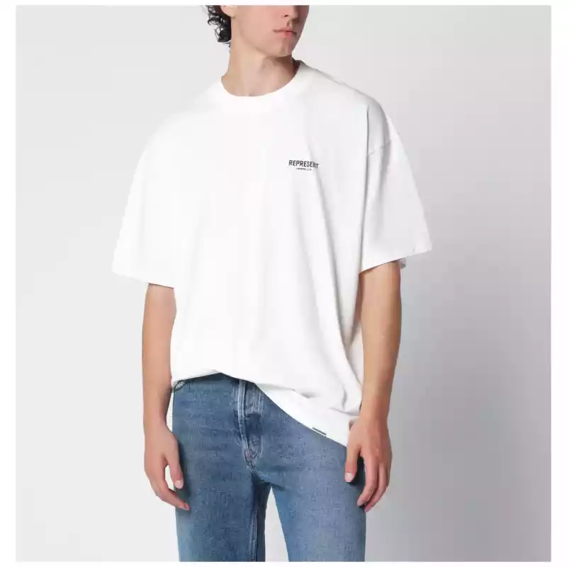 Represent White cotton T-shirt with logo