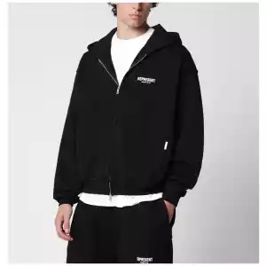 Represent Black cotton zip-up hoodie