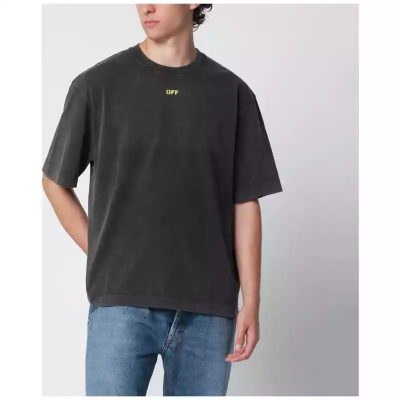 Off White Off-White™ Off-White washed black T-shirt with OFF logo