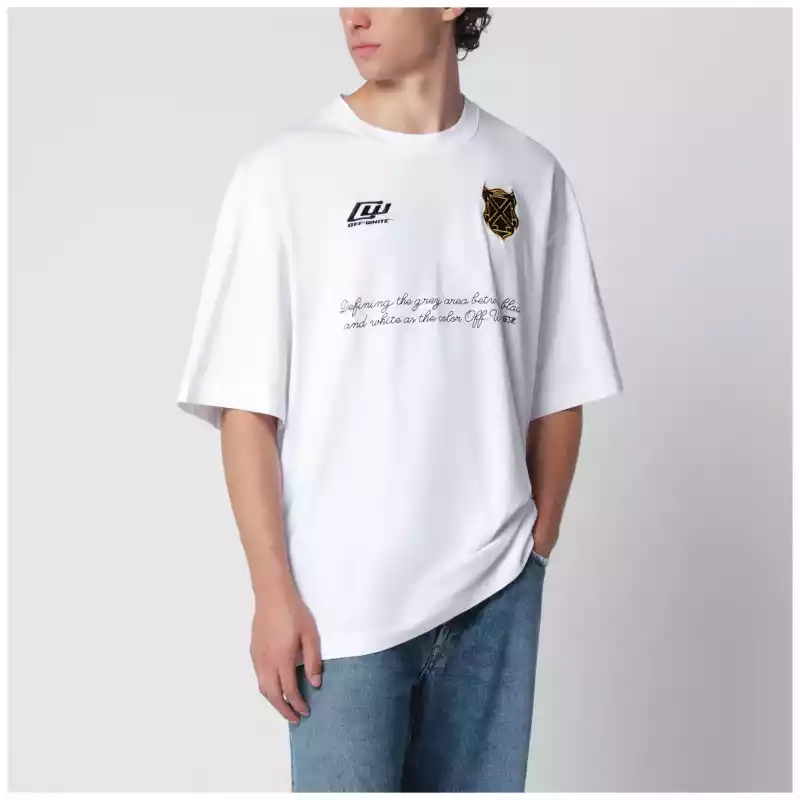 OMAA120S26JER00Q_S_OFFW-1000.a Off White Off-White™ Off-White white T-shirt with logo prints