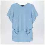 Max Mara Pianoforte Light blue flowy silk blouse